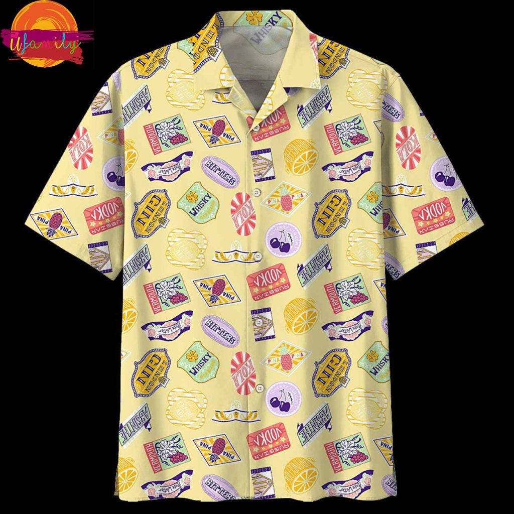 Cocktail Yellow Hawaiian Shirt Style