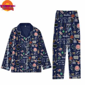 Coraline Halloween Be Careful Family Pajamas Set 2