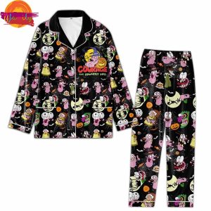 Courage the Cowardly Dog Pajama Set Funny Cartoon