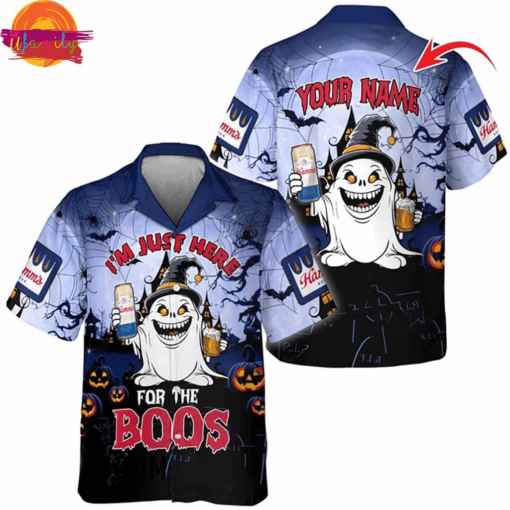 Custom I'm Just Here For The Boos Beer Halloween Hawaiian Shirt