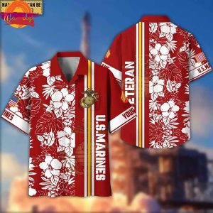 Custom US MARINES Flowers Hawaiian Shirt Style 1