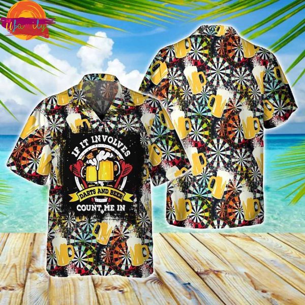 Darts And Beer Hawaiian Shirt Funny Beer Tee