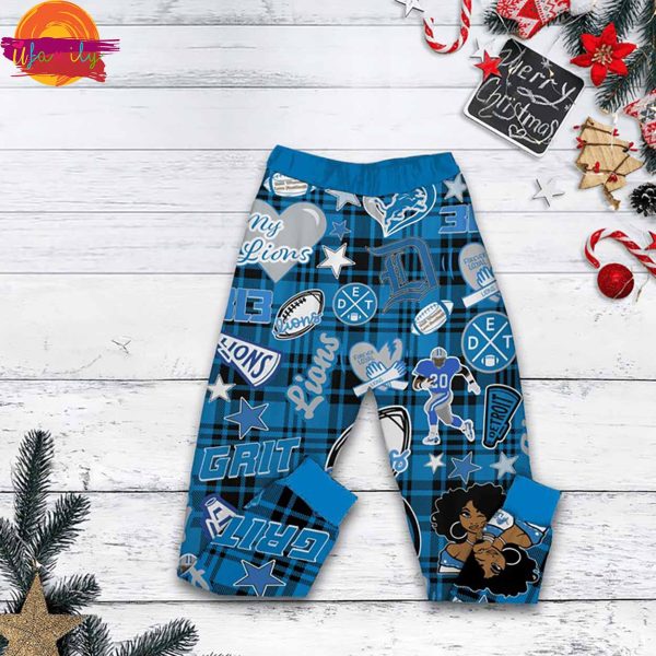 Detroit Lions Grinch They Hate Us Christmas Long Sleeve Pajama Set