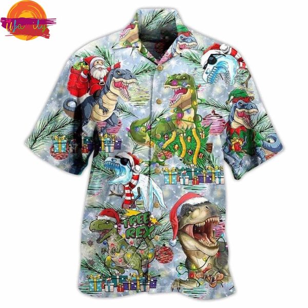 Dinosaur And Merry Christmas Hawaiian Shirt Style