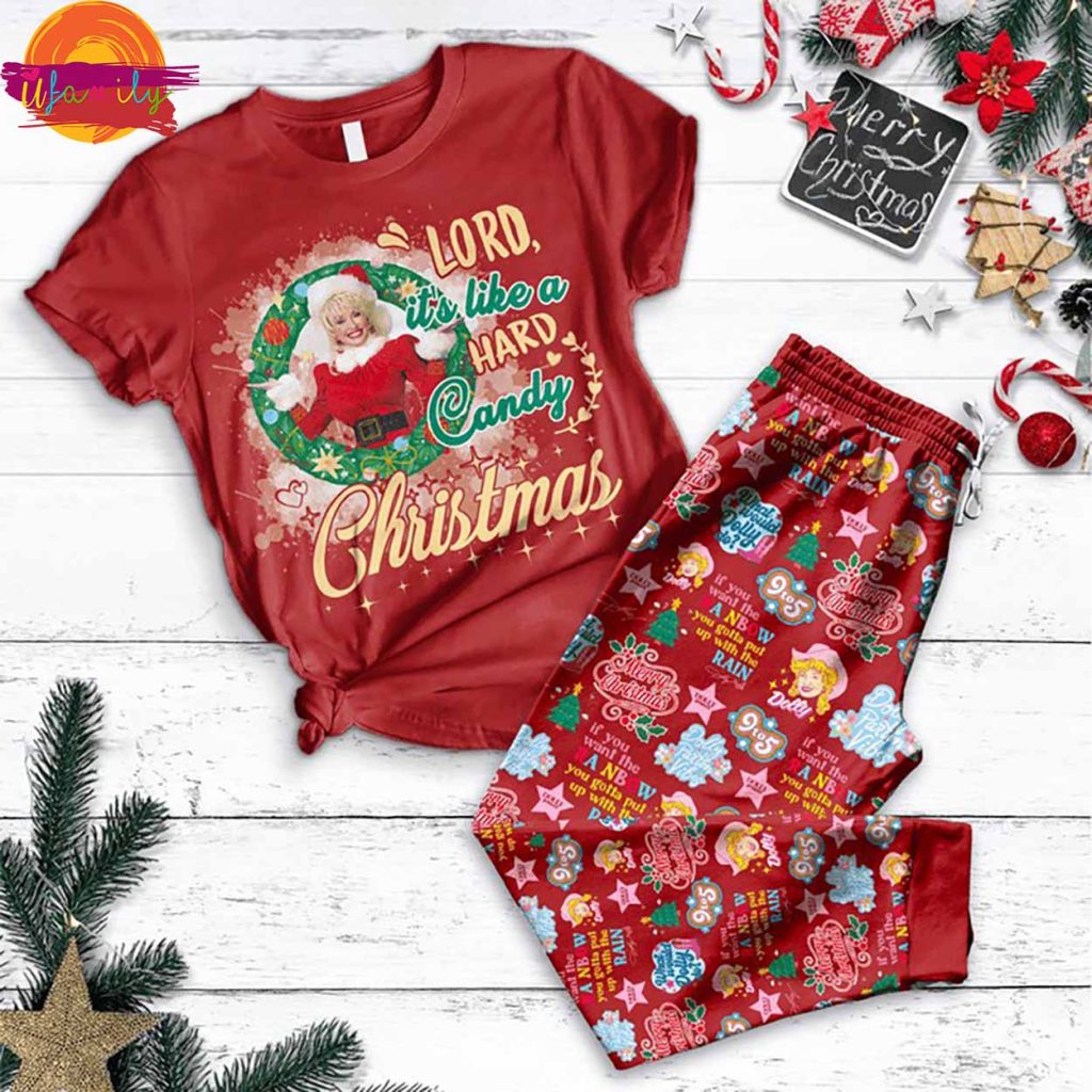 Dolly Parton Christmas T Shirt Pajama Set