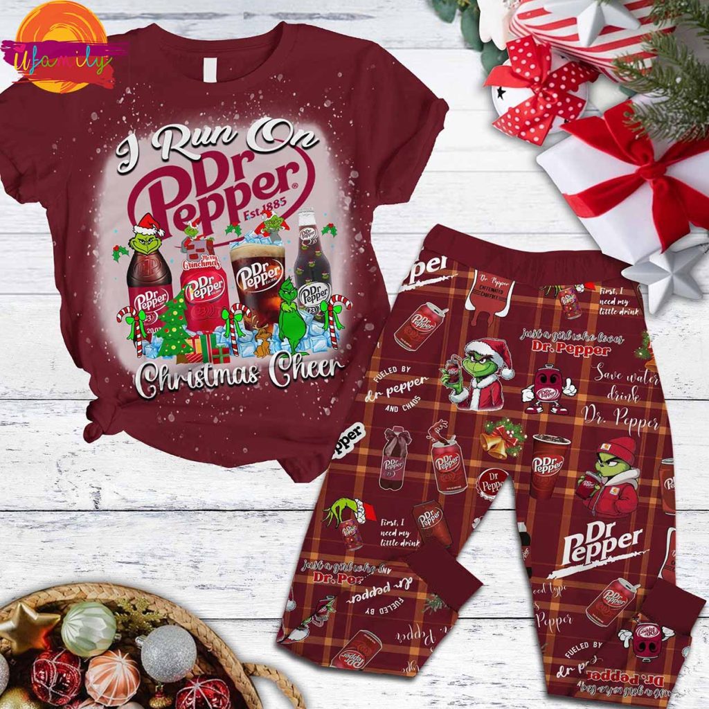 Dr Pepper Christmas Cheer T Shirt Pajama Set