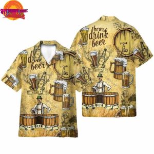 Drink Beer Vintage Hawaiian Shirt Style