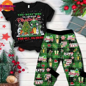 Elf Christmas T Shirt Pajama Set