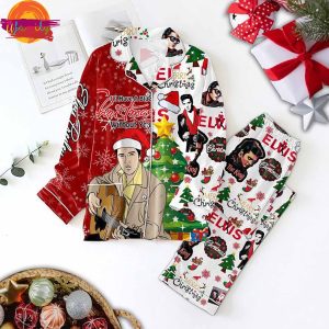 Elvis Presley Music Christmas Pajama Set 1