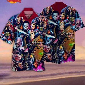 Evil Horror Movie Characters Halloween Hawaiian Shirt