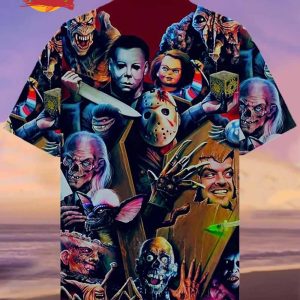 Evil Horror Movie Characters Halloween Hawaiian Shirt