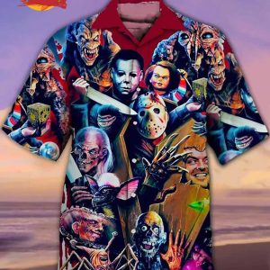 Evil Horror Movie Characters Halloween Hawaiian Shirt 3