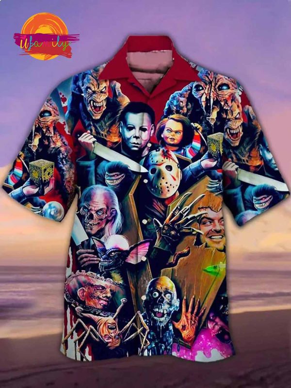 Evil Horror Movie Characters Halloween Hawaiian Shirt