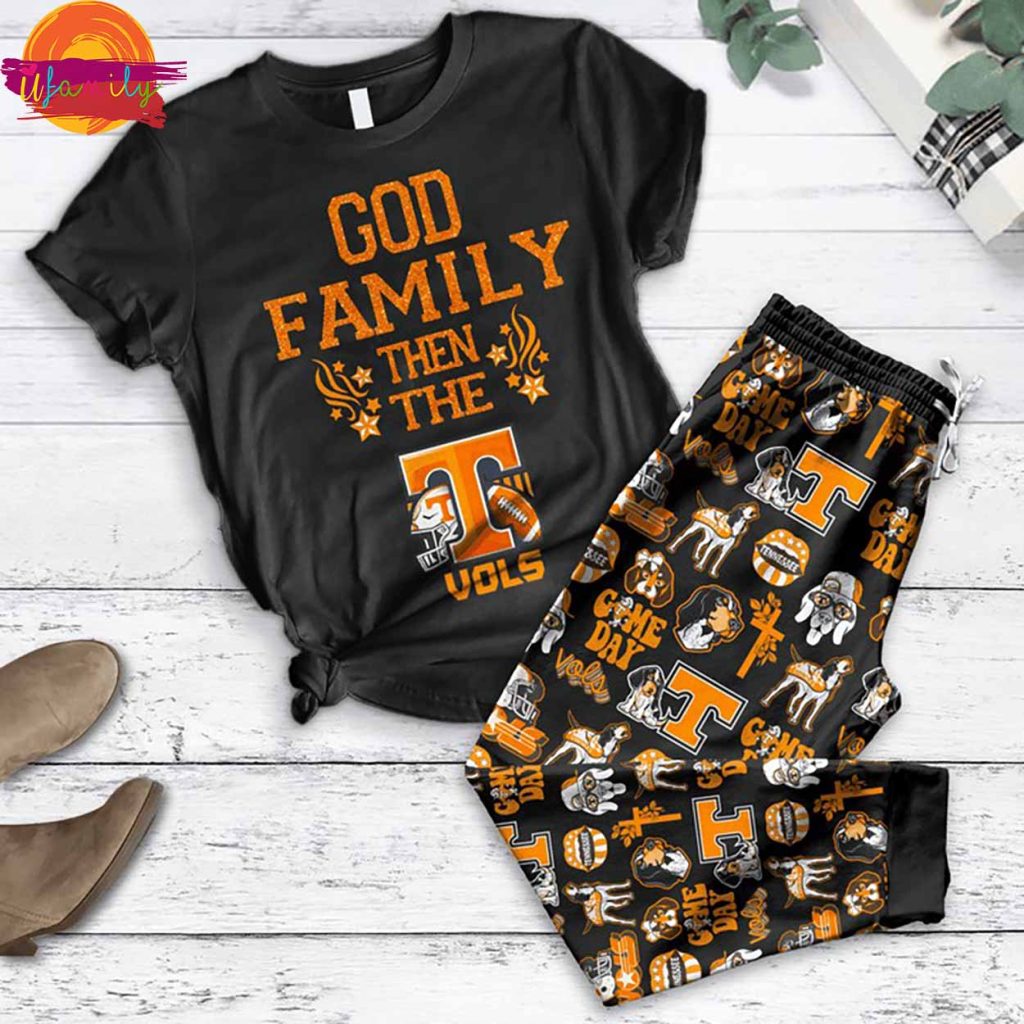 God Family Then The Teens Volunteers NCAA T Shirt Pajama Set