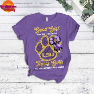 Good Girls Go To Heaven LSU Tigers Girls T Shirt Pajama Set 2