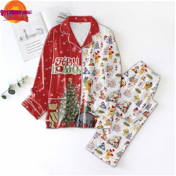 Happy Holiday Winnie The Pooh Christmas Family Pajama Set