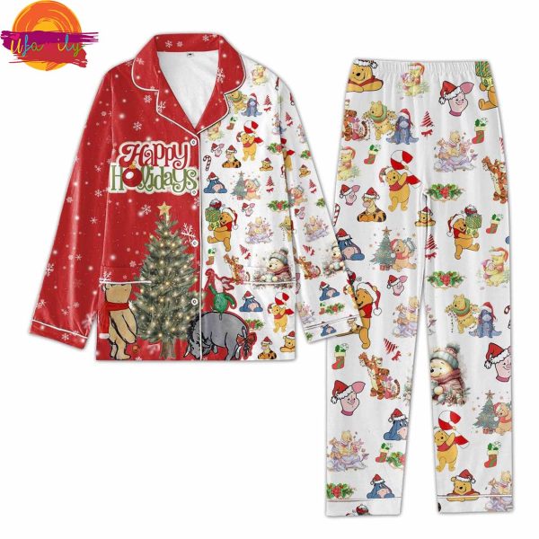 Happy Holiday Winnie The Pooh Christmas Family Pajama Set