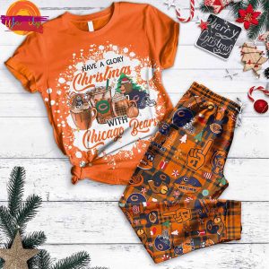 Have A Glory Christmas With Chicago Bears T Shirt Pajamas Set 1