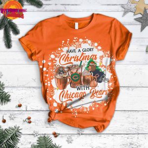 Have A Glory Christmas With Chicago Bears T-Shirt Pajamas Set