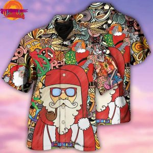 Hippie Santa Claus Merry Christmas Hawaiian Shirt Holiday Season