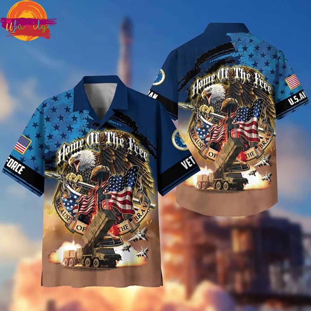 Home Of The Free Because Of The Brave American Veteran Hawaiian Shirt