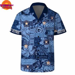 Houston Astros Blue Wave Patch Hawaiian Shirt Style 3