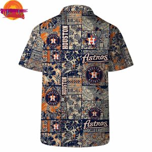 Houston Astros Heritage Patch Hawaiian Shirt Style