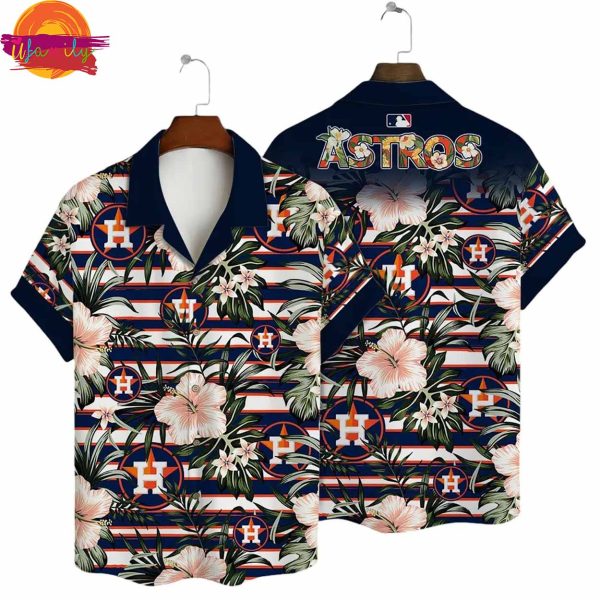 Houston Astros Tropical Stripes Hawaiian Shirt Style