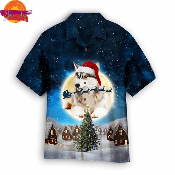 Husky Merry Christmas Hawaiian Shirt Style