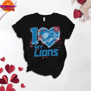 I Love Detroit Lions T Shirt Pajama Set