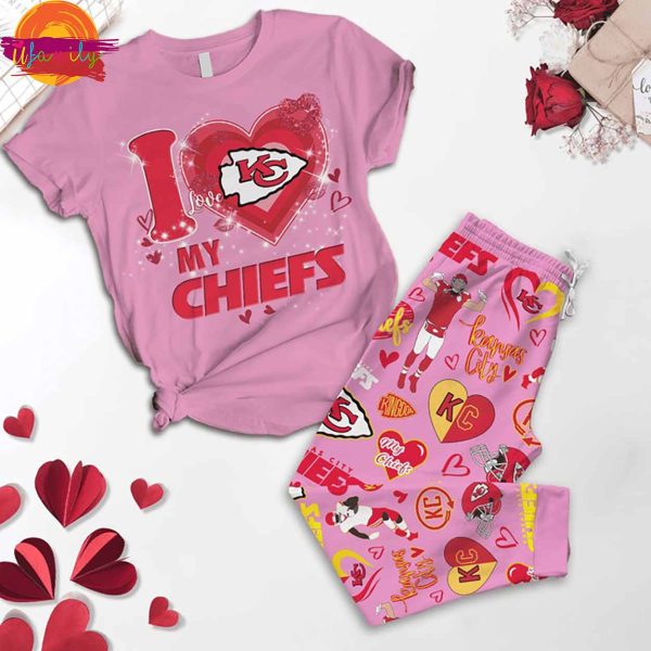 I Love Kansas City Chiefs T Shirt Family Pajama Set