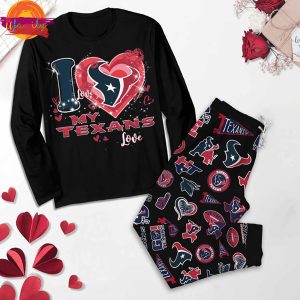 I Love My Houston Texans Black Pajama Set 1