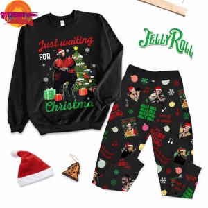 Jelly Roll Just Waiting For Christmas Long Sleeve Pajama Set