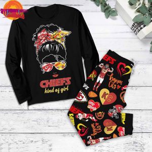 Kansas City Chiefs Kind Of Girl NFL Long Sleeve Pajama Set 1