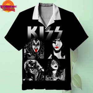 Kiss Band Black Hawaiian Shirt