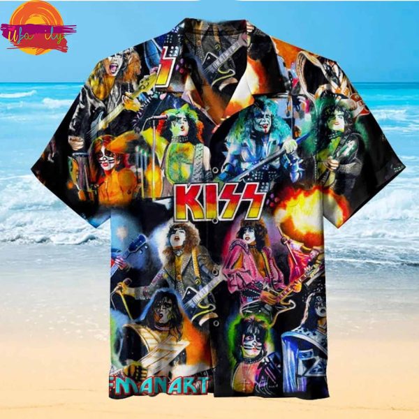 Kiss Band Hawaiian Shirts Summer Casual Short Sleeve Shirt Top