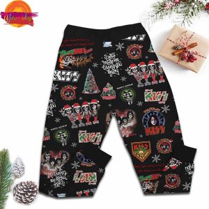 Kiss Merry Christmas T Shirt Pajama Set 3