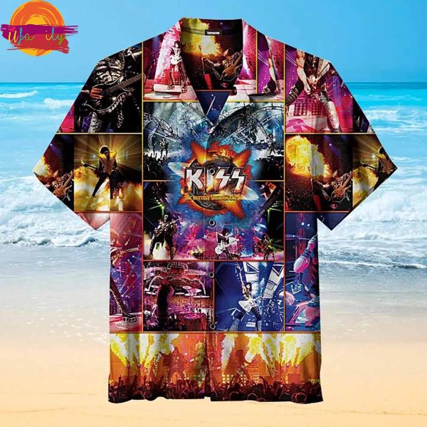 Kiss The Hottest Show On Earth Retro Hawaiian Shirt Style