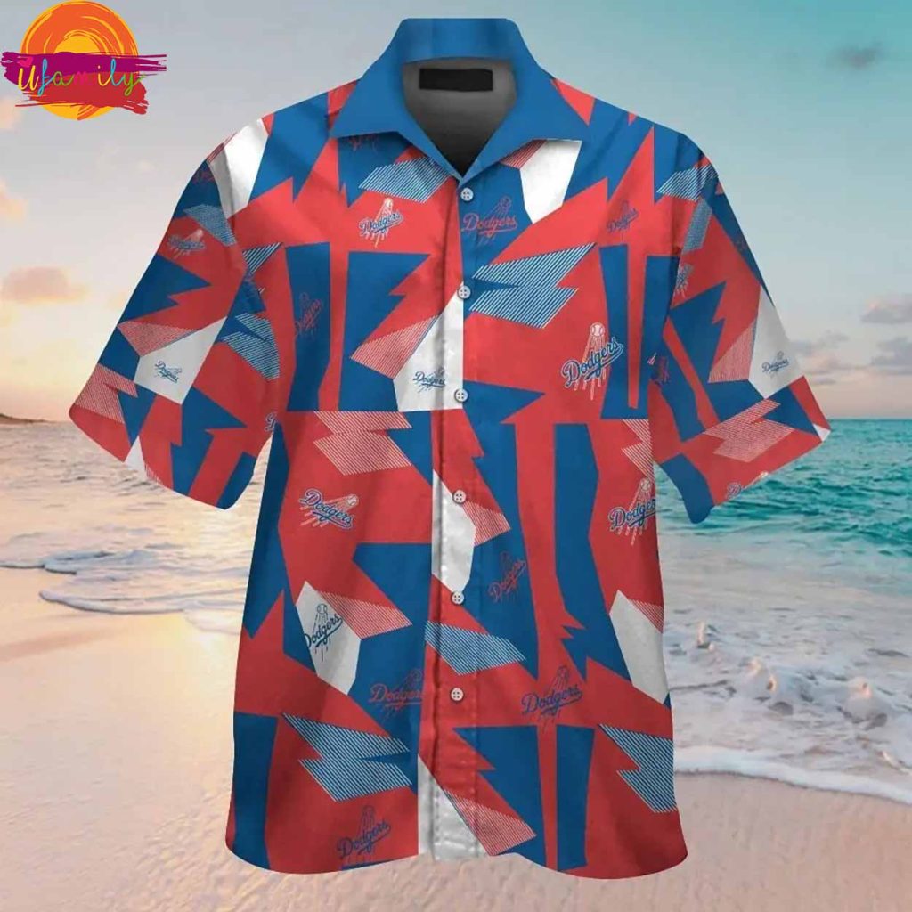 Los Angeles Dodgers Short Sleeve Button Up Tropical Hawaiian Shirt