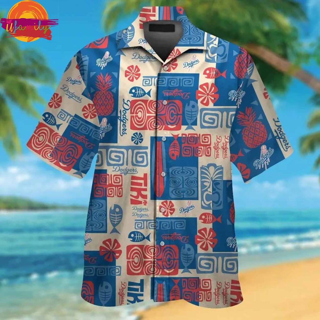 Los Angeles Dodgers Tiki Hawaiian Shirt Style