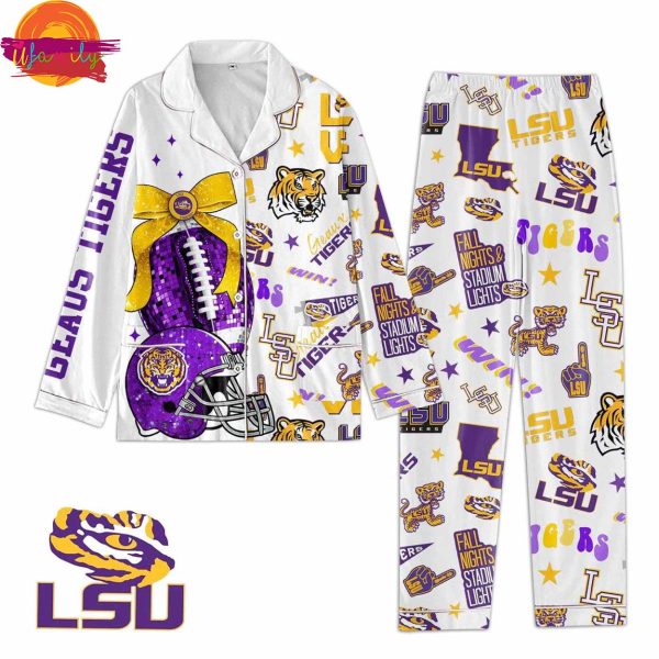 Lsu Tigers Football NCAA Pajama Set Long Sleeve​