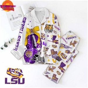 Lsu Tigers Football NCAA Pajama Set Long Sleeve 2