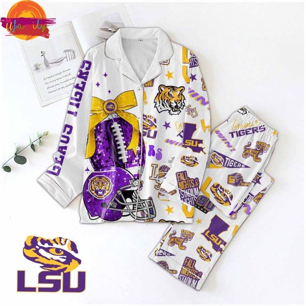 Lsu Tigers Football NCAA Pajama Set Long Sleeve​