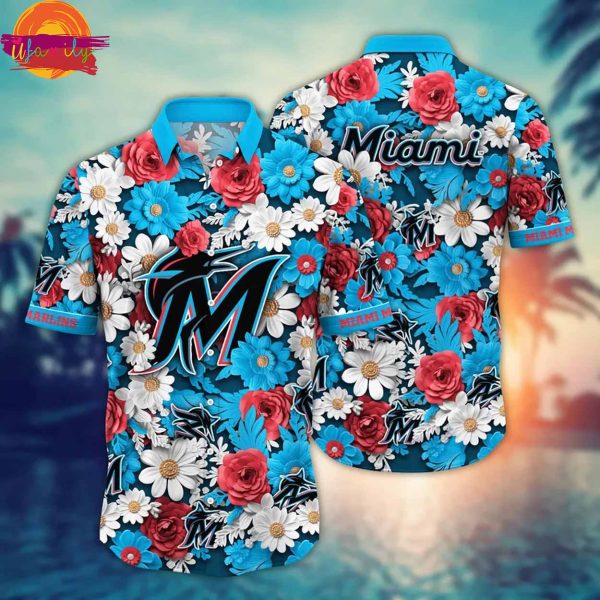 MLB Miami Marlins Tropical Hawaiian Shirt Style