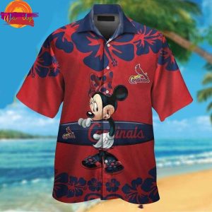 MLB St. Louis Cardinals Aloha Hawaiian Shirt Featuring Minnie Mouse And Surfboard