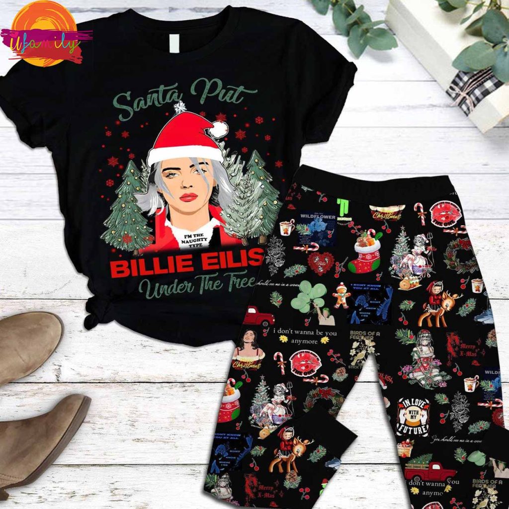 Merry Christmas Billie Eilish 2024 T Shirt Pajama Set