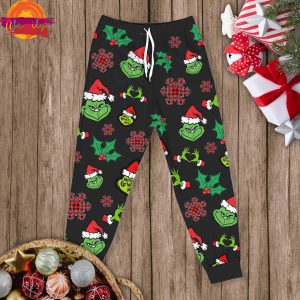 Merry Christmas Grinch Ho Ho Ho 2024 Long Sleeve Pajama Set 5