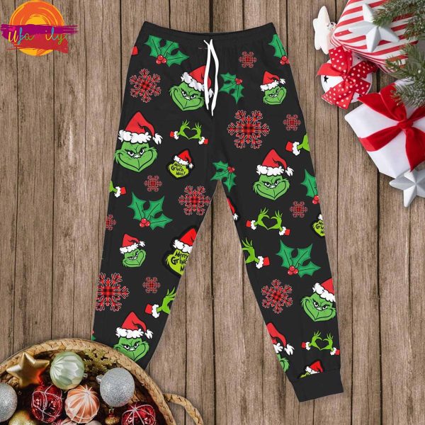 Merry Christmas Grinch Ho Ho Ho 2024 Long Sleeve Pajama Set