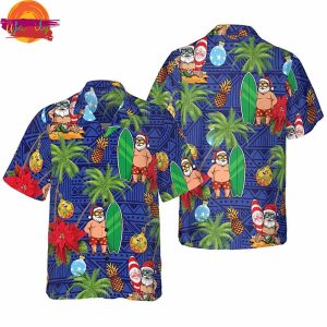 Merry Christmas Santa Claus Funny Christmas Hawaiian Shirt