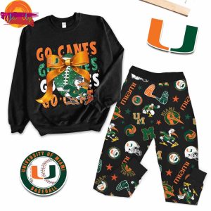 Miami Hurricanes Go Canes Long Sleeve Pajama Set